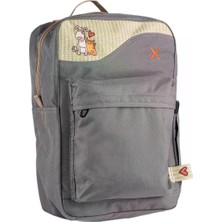 Pisikopat Kedi & Köpek Desenli Sanatsal Panelli Canvas Sırt Çantası