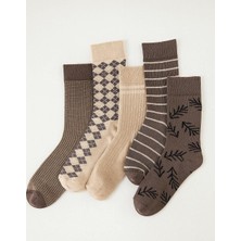 5 Çift Erkek Renkli Soket Çorap