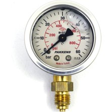 Normadia 0-60 Bar 50 mm Alttan Bağlantılı Gliserinli Manometre G 1/4 Inç