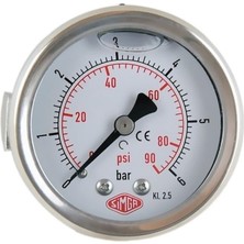 Normadia 0-400 Bar Çap Ø63 mm Pano Tip Gliserinli Manometre