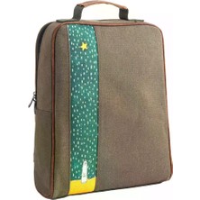 Pisikopat Modern Minimal Tasarımlı Kutup Ayısı Desenli Sanatsal Panelli Canvas Laptop & Sırt Çantası