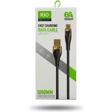 Onfa Teknoloji Rio 6A Ultra Hızlı Şarj ve Data Kablosu - Type-C LED Işıklı Örgü Halat Tasarım (1 Metre)