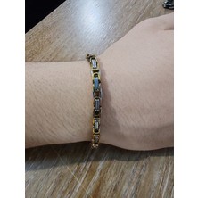 Cadde Dükkanı Premium Erkek Bileklik Çelik Gold Silver MODEL10