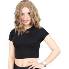 Colezium Fiber Sen Kısa Dalgalı Perçemsiz Peruk / Bebek Kumralı