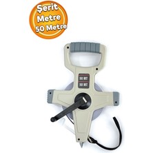 Normadia Pratik Makaralı Çelik Şerit Metre, 50 Metre, Kollu, Dayanıklı ve Hassas