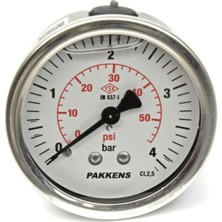 Normadia 0-4 Bar 63 mm Gliserinli Manometre, G 1/4 Inç, Arkadan Bağlantılı