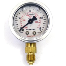 Normadia 0-16 Bar 50MM Gliserinli Manometre G 1/4 Inç, Hassas Basınç Ölçüm Cihazı