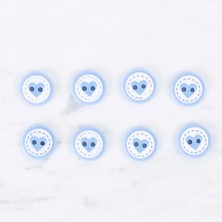 Ankaverse Loren Crafts 8 Li Kalp Mavi Düğme - 0476