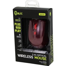 Ankaverse Bordo Kablosuz Mouse 2.4g 8-10M Distance Wireless - Kablosuz 1600DPI Oyun Fare Bwm-5 (5286)