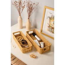 Avantage Home Gigi- 2 li Rattan Saklama Kutusu,Düzenleyici, Organizer, Takı Kutusu Seti