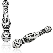 Norino Gümüş Nokta Işlemeli Elif Vav Motifli Tesbih Imamesi