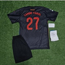 2024/25 Yeni Sezon Lamine Yamal Deplasman Çocuk Forması 4'lü Set