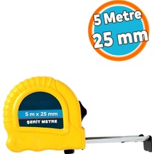 Normadia Bükülebilir Metal Şerit Metre 5m, 25MM, Düğmeli, Plastik Kasa