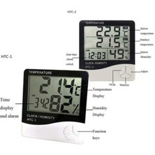 Normadia Dijital Termometre ve Nem Ölçer, Masa Saati, Çok Fonksiyonlu Cihaz