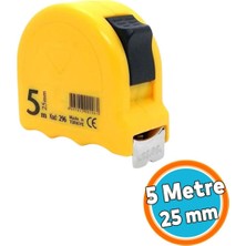 Normadia Bükülebilir Metal Metre Şerit 5m, Düğmeli, Plastik Kasa, En 25 mm