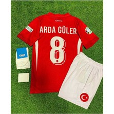 Türkiye Euro 2024 A.r.d.a-G.ü.l.e.r 8 Numara Çocuk Forması 4'lü Set (Red)