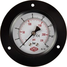 Normadia 0-250 Bar Çap Ø100 mm Ön Flanşlı Kuru Tip Manometre