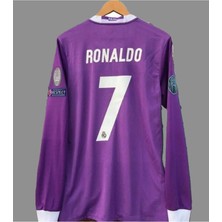 Cristiona R,o,n,a,l,d,o, Mor Real.madrid. 2017 Cardif Ligi Uzun Kollu Yetişkin Futbol FORMASI7674446