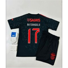 Benfica 2024/25 Yeni Sezon Kerem Aktürkoğlu Deplasman Çocuk Forması 4'lü Set (Black)