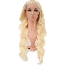 Elma Shop Gerçek Front Lace Dalgalı Platin Tül Peruk / 80/85CM