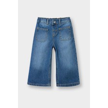DeFacto %100 Pamuk Wide Leg Jean Pantolon Kız Bebek D7886A526SP