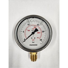 Normadia Çap 100, 25 Bar, Gliserinli Manometre, Hassas Ölçüm Cihazı