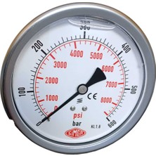 Normadia Çap Q100 0-600 Bar Gliserinli Pano Tip Manometre