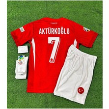 Türkiye Euro 2024 K.e.r.e.m Aktürkoğlu Iç Saha Çocuk Forması 4'lü Seti (Kırmızı)