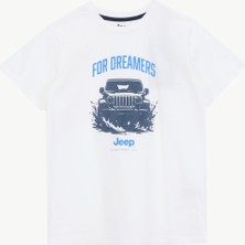 Jeep Baskılı Beyaz Erkek Çocuk T-Shirt J6SB-TST7672
