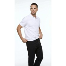 Fabrika Düz Beyaz Erkek Polo T-Shirt Nobro Cepsız Nb