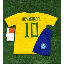 Brezilya 2023/24 Yeni Sezon Neymar Jr Çocuk Forması Şort Çorap 3'lü Set