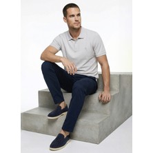 Fabrika Düz Gri Erkek Polo T-Shirt Nobro Cepsız Nb
