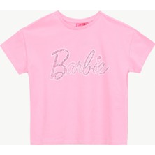 Barbie Baskılı Pembe Kız Çocuk T-Shirt BRB6SG-TST6417