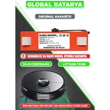 Global Batarya Roborock S6 Maxv Uyumlu Akıllı Robot Süpürge Bataryası 14.4V 5200MAH Li-Ion Pil (Orijinal Kapasite)