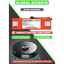 Global Batarya Roborock S6 Maxv Uyumlu Akıllı Robot Süpürge Bataryası 14.4V 7000MAH Li-Ion Pil (Ultra Kapasite)