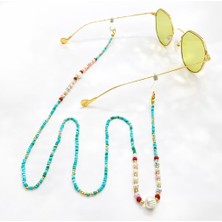 Gözlük İpi Aksesuar Detaylı Renkli Boncuklu Gözlük Ipi