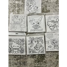 El Yapımı 20X20 cm Çocuk Tuval Seti 12'lı – Boya ve Fırça Dahil