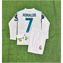 R.madridd Kiev Şampiyonlar Ligi Finali Cristiano Ronaldo Uzun Kol Çocuk Forması 4'lü Set (Armalı)