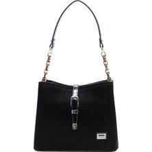 Silver & Polo SP974 Kadın Omuz Çantası Fashion Siyah-Rugan Siyah