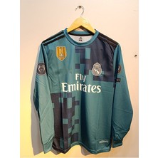 Real Madrid Ronaldo Uzun Kol Turkuaz Futbol Forması