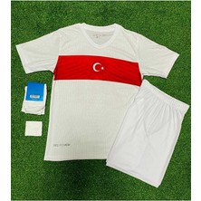 Türkiye Euro 2024 Isimsiz Beyaz Çocuk Forması 4'lü Set (White)