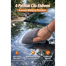 Fine Clean 4 Parmak Mikrofiber Pasta Cila Eldiveni Oto Yıkama Temizleme
