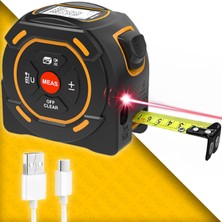 Normadia Uzunluk Ölçerli, 60M+5M Lazer Mesafe Ölçüm Şerit Metre