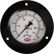 Normadia 0-6 Bar Çap Ø63 mm Ön Flanşlı Kuru Tip Manometre