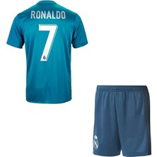 SporZ Ronaldo Realmadri'd Turkuaz Ronaldo 2018 Sezon Futbol Çocuk Forması 2'li Set
