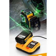 Normadia 3X360° Çok Hatlı Çapraz Çizgi Otomatik Seviye Lazer Seti 2,0AH Batarya