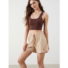 Lc Waikiki Yeni Sezon Beli Lastikli Nakışlı Kadın Şort Pijama Altı