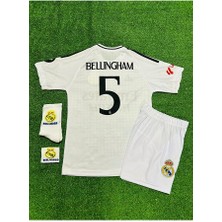R.e.a.l M.a.d.r.i.d 2024-25 Yeni Sezon Jude Bellingham Iç Saha 4'lü Çocuk Forması (Armalı)