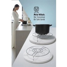 Mey İthalat Mey Ithalat® Juliette Serisi Krom Metal Nihale - 19 cm Isıya Dayanıklı Lüks Tencere Altlığı