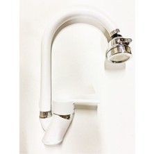 Fulcie Armatür Beyaz Krom 3 Fonksiyonlu Mutfak Eviye Musluğu Bataryası Çeşmesi Su Tasarruflu Başlık